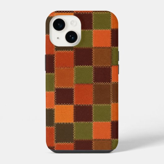 Plaids-geruite namaak patchwork iPhone hoesje (Achterkant)