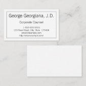 Plain and Minimal Corporate Counsel Visitekaartje (Voorkant / Achterkant)