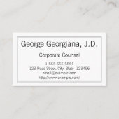 Plain and Minimal Corporate Counsel Visitekaartje (Voorkant)