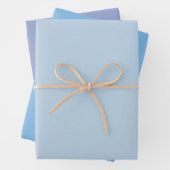 Plain Aqua Coal Ceil Blue Shades 3 Tones Inpakpapier Vel (In situ)