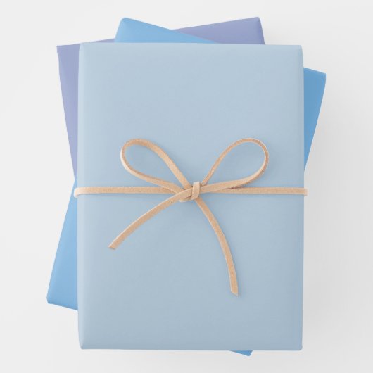 Plain Aqua Coal Ceil Blue Shades 3 Tones Inpakpapier Vel (In situ)