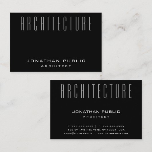 Plain Architect Modern Architectuur Elegant Luxury Visitekaartje (Voorkant / Achterkant)