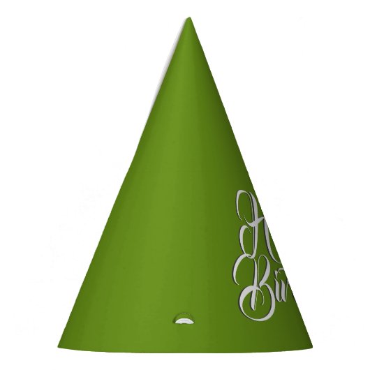 Plain Avocado Green Happy Birthday Feesthoedjes (Links)