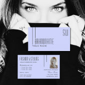 Plain Baby Blauw met Monogram en Foto Eenvoudig Visitekaartje