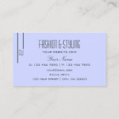 Plain Baby Blauw met Monogram Professional Eenvoud Visitekaartje (Achterkant)