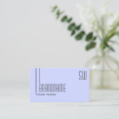 Plain Baby Blauw met Monogram Professional Eenvoud Visitekaartje (Staand voorkant)