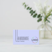 Plain Baby Blue met Logo en Photo Professional Visitekaartje (Staand voorkant)