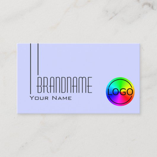 Plain Baby Blue met Logo Professional Simple Visitekaartje (Voorkant)