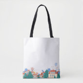 Plain bag with street scene along the base tote bag (Voorkant)