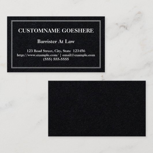 Plain Barrister bij Law Visitekaartje (Voorkant / Achterkant)