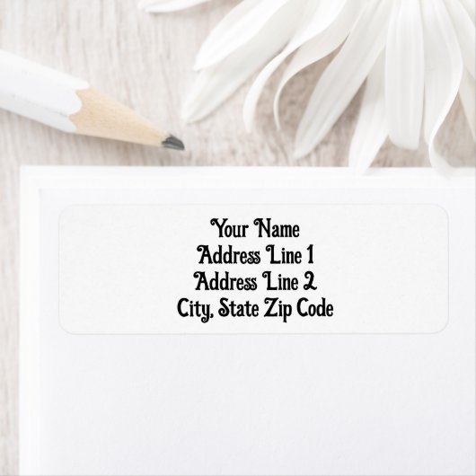 Plain Basic Adresetiketten, krullen op sommige let Etiket (Insitu)