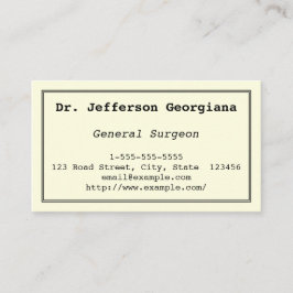 Plain & Basic General Surgeon Visitekaartje