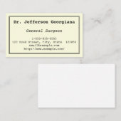 Plain & Basic General Surgeon Visitekaartje (Voorkant / Achterkant)