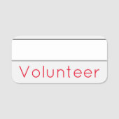 Plain, Basic-naam "vrijwilliger" Naamplaatje (Voorkant)