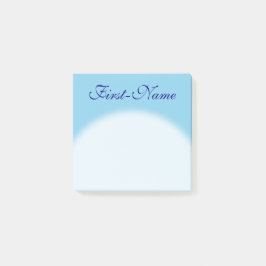 Plain, Basic, Sky Blue Background + Blue Name Post-it® Notes