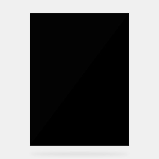 Plain Black 18 "x24" Acryl Trouwstoel Grafiek Acryl Bord (Voorkant)