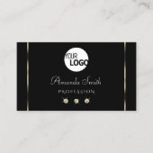 Plain Black and Beige Shimmery Diamonds voeg Logo  Visitekaartje (Voorkant)