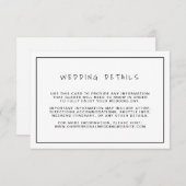 Plain Black and White Border Wedding Details Informatiekaartje (Voorkant / Achterkant)