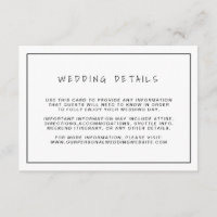 Plain Black and White Border Wedding Details