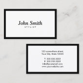 Plain Black Border Hair Stylist Visitekaartje (Voorkant / Achterkant)