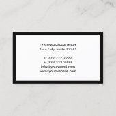 Plain Black Border Hair Stylist Visitekaartje (Achterkant)