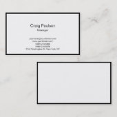 Plain Black Border White Manager-Visitekaartje Visitekaartje (Voorkant / Achterkant)