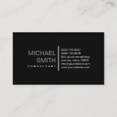 Plain Black Elegant Modern Grey Visitekaartje (Achterkant)