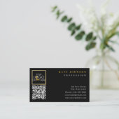 Plain Black Gold Generic Logo Business Sjabloon Visitekaartje (Staand voorkant)