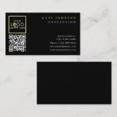Plain Black Gold Generic Logo Business Sjabloon Visitekaartje (Voorkant / Achterkant)