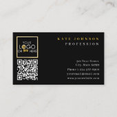 Plain Black Gold Generic Logo Business Sjabloon Visitekaartje (Voorkant)