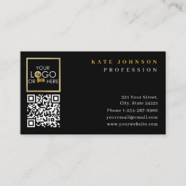 Plain Black Gold Generic Logo Business Sjabloon Visitekaartje