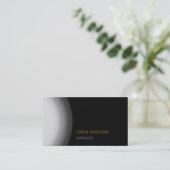 Plain Black Grey Manager Visitekaartje (Staand voorkant)