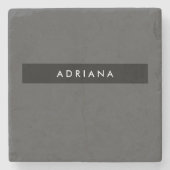 Plain Black Grey Professional Minimalist Stenen Onderzetter (Voorkant)