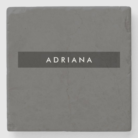 Plain Black Grey Professional Minimalist Stenen Onderzetter (Voorkant)