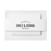 Plain Black Minimalist Bellyband Custom sjabloon Uitnodigingen Wikkel (Voorkant Voorbeeld)