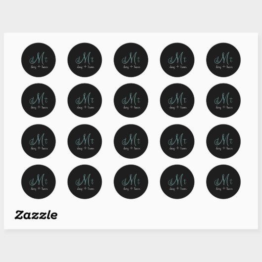 Plain Black Monogram stickers (Vel)