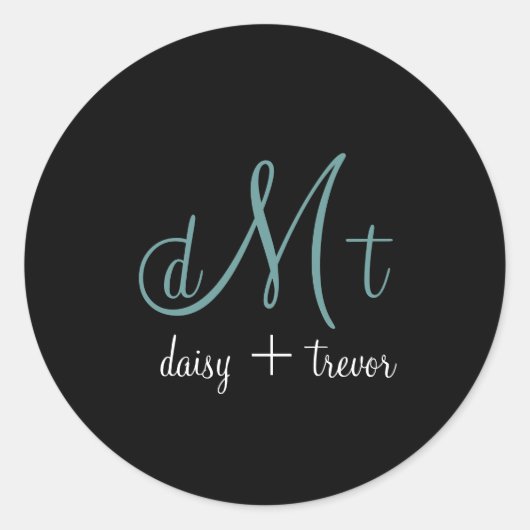 Plain Black Monogram stickers (Voorkant)