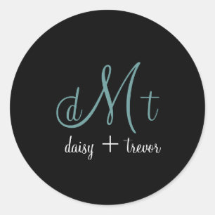 Plain Black Monogram stickers