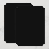 Plain Black Ticket Corner Blank Wedding Kaart (Voorkant / Achterkant)