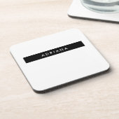 Plain Black White Professional-minimalistische naa Bier Onderzetter (Linkerzijde)