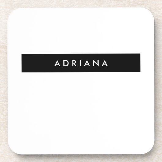 Plain Black White Professional-minimalistische naa Bier Onderzetter (Voorkant)