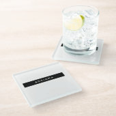 Plain Black White Professional-minimalistische naa Glazen Onderzetter (Schuin)