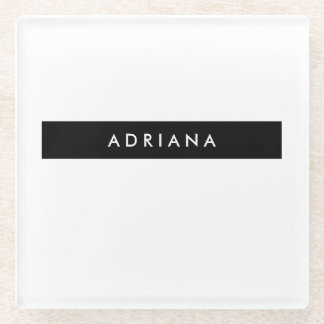 Plain Black White Professional-minimalistische naa Glazen Onderzetter
