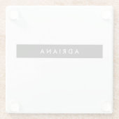 Plain Black White Professional-minimalistische naa Glazen Onderzetter (Achterkant)