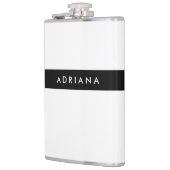 Plain Black White Professional-minimalistische naa Heupfles (Links)