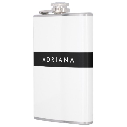 Plain Black White Professional-minimalistische naa Heupfles (Links)