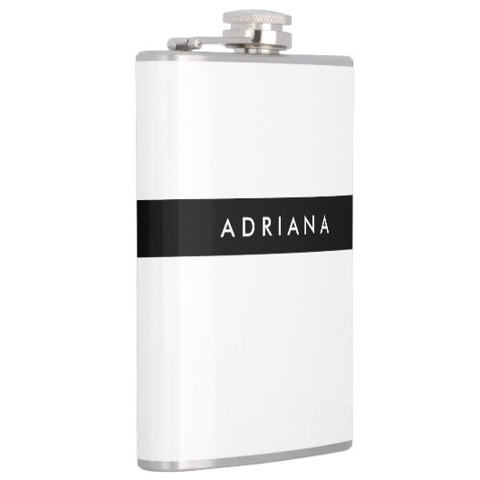 Plain Black White Professional-minimalistische naa Heupfles (Rechts)