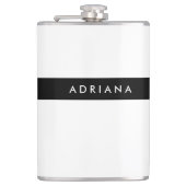 Plain Black White Professional-minimalistische naa Heupfles (Voorkant)