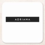 Plain Black White Professional-minimalistische naa Kartonnen Onderzetters<br><div class="desc">Eenvoudig wit,  modern,  minimalistisch design. Deze sjabloon kan worden aangepast aan alle professionele beroepen.</div>