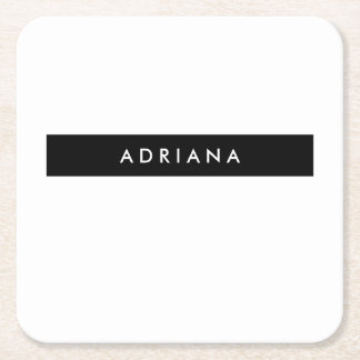 Plain Black White Professional-minimalistische naa Kartonnen Onderzetters